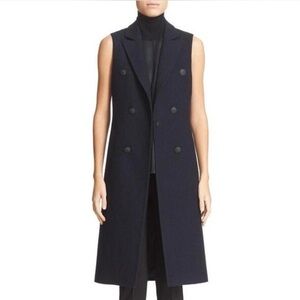 Rag & Bone Faye Navy Longline Wool Blend Vest